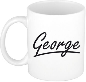George voornaam kado beker / mok sierlijke letters - gepersonaliseerde mok met naam - Naam mokken Multikleur
