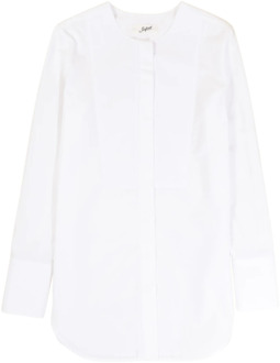 Georgette Blouse Seafarer , White , Dames - M,S