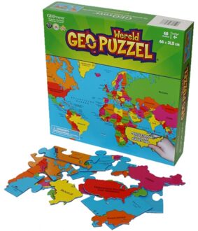 GEOtoys Puzzel - Wereld - Aarde - Geografie - 68stukjes - voor kinderen Multi