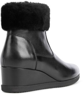 Geox Anylla Runder Nappaleer Dames Zwarte Laarzen - EU 40.5 / UK 7