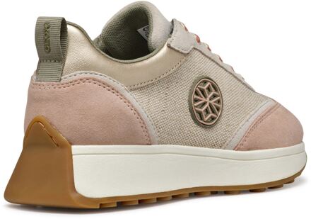 Geox D AMABEL Synthetisch Polyurethaan Dames Lichte Zand/Lichte Taupe Sneakers Beige