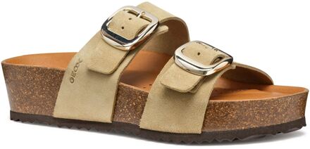 Geox D BRIONIA H Leren Dames Licht Taupe Wedges
