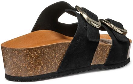 Geox D BRIONIA H Leren Vrouwen Zwarte Wedges - EU 40.5 / UK 7