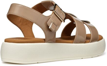 Geox D CAMALEI Synthetisch Polyurethaan Vrouwen Karamel Sandalen Beige - EU 40.5 / UK 7