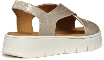 Geox D DANDRA 40 Synthetisch Polyurethaan Dames Licht Gouden Sandalen - EU 39/ UK 6