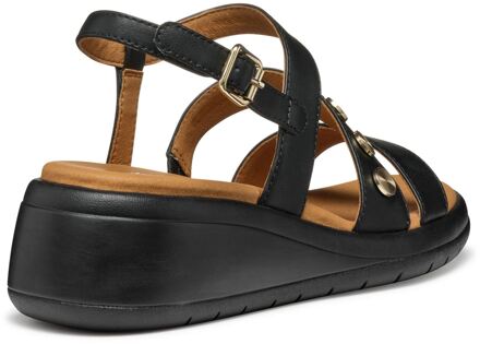 Geox D MELICONIA Synthetisch Polyurethaan Dames Zwarte Wedges
