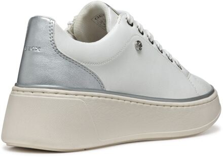 Geox D SUNNETTY Synthetisch Polyurethaan Dames Witte/Zilveren Sneakers - maat EU 36 / UK 3