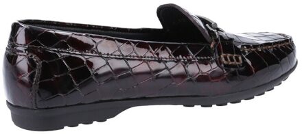 Geox Elidia Runderleren Dames Donkerrode Mocassins Schoenen Zwart