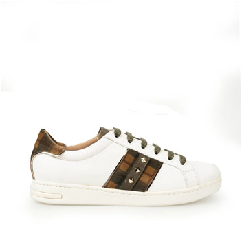 Geox Sneakers met ronde neus en versierde details Geox , White , Dames - 36 EU