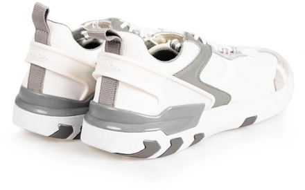 Geox Vetersneakers met ronde neus Geox , White , Dames - 41 EU