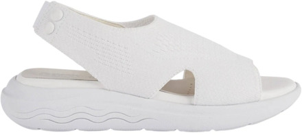 Geox Witte platte sandalen voor vrouwen Geox , White , Dames - 38 Eu,37 EU