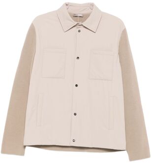 Gepaneelde Katoenen Overhemd Ivoor - EU 50