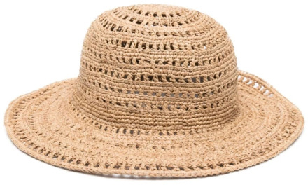Geperforeerde brede rand Rafia hoed Ibeliv , Beige , Dames - ONE Size