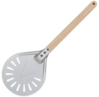 Geperforeerde Pizza Draaien Schil Pizza Schop Houten Handvat Pizza Schil Paddle Korte Pizza Tool Non Slip Handvat