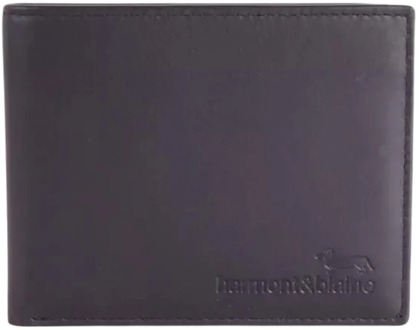 Geperste leren portemonnee met RFID-bescherming Harmont & Blaine , Black , Heren - ONE Size