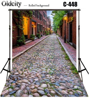 Geplaveide Weg Graniet Verharde Sett Street Europese Architectuur Foto Achtergrond Bruiloft Verjaardag Liefde Fotografie Achtergrond koffie