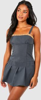 Geplooide Boxy Romper, Charcoal - 44