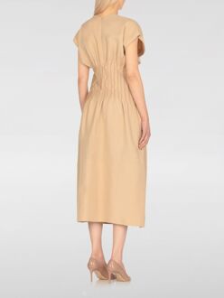 Geplooide Midi Jurk Perzik