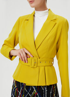 Geplooide rok kleermakelijk jas Geel