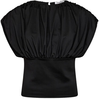 Geplooide top Cattia  zwart