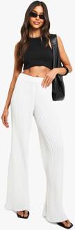 Geplooide, Wijde, Getailleerde Broek Met Brede Pijpen, Ivory - 44