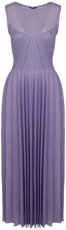 Geplooide zijde-mix gebreide jurk Antonino Valenti , Purple , Dames - M