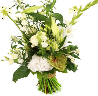 Geplukt boeket wit Hoog - laag geschikt