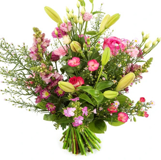 Geplukt roze boeket Hoog laag geschikt