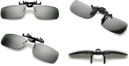 Gepolariseerde Clip Op Zonnebril Rijden Nachtzicht Lens Zon Bril Mannelijke Anti-Uv Voor Mannen Vrouwen grijs