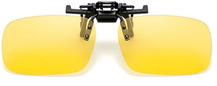 Gepolariseerde Clip Op Zonnebril Rijden Nachtzicht Lens Zon Bril Mannelijke Anti Uva Uvb Met Case Auto Accessoires Styling geel