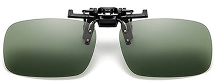 Gepolariseerde Clip Op Zonnebril Rijden Nachtzicht Lens Zon Bril Mannelijke Anti Uva Uvb Met Case Auto Accessoires Styling groen