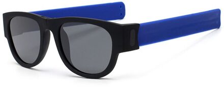 Gepolariseerde Slappable Armband Mannen Zonnebril Slap Vouwen Zonnebril Voor Vrouwen Polsbandje Outdoor Rijden Zonnebril Blauw