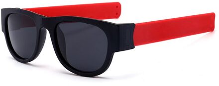 Gepolariseerde Slappable Armband Mannen Zonnebril Slap Vouwen Zonnebril Voor Vrouwen Polsbandje Outdoor Rijden Zonnebril Rood