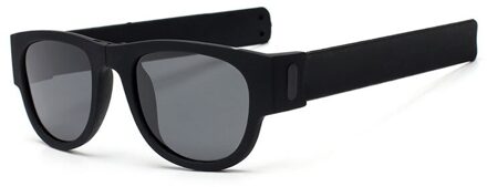 Gepolariseerde Slappable Armband Mannen Zonnebril Slap Vouwen Zonnebril Voor Vrouwen Polsbandje Outdoor Rijden Zonnebril zwart