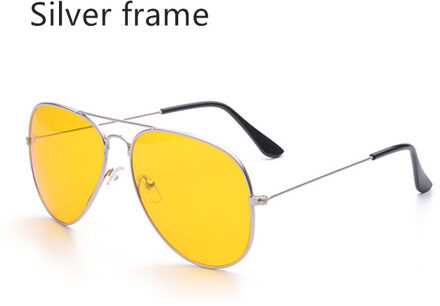 Gepolariseerde Zonnebril Drivers Nachtkijker Anti-Glare Driver Goggles Koper Legering Auto Rijden Bril Auto Accessoires zilver kader