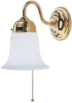 Gepolijste messing wandlamp Sibille messing, wit