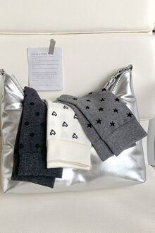 Geprinte Crew Sokken Set Wit