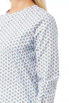 Geprinte Katoenen Overhemd Blouse met Lange Mouwen Wit