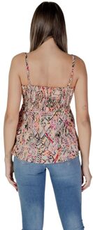 Geprinte Peplum Cami Top Mouwloos Vierkant Dektop Huidkleurig - EU 36 / UK 8