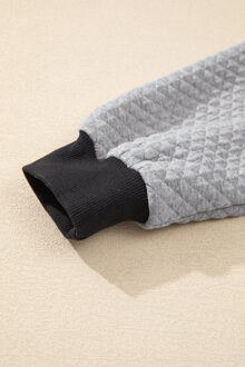 Gequilted Pullover Sweatshirt Grijs