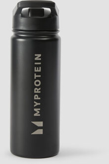 gerecyclede metalen fles met fliprietje 500 ml - Zwart