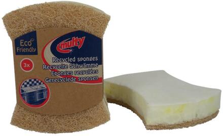 Gerecylede ECO Schuursponsen 3st Geel