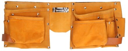 Gereedschap schort - leer - 10 vakken - verstelbare riem - praktisch - stevig