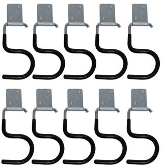 Gereedschapshaken - 10x stuks - ophanghaken - metaal met coating - incl. schroeven