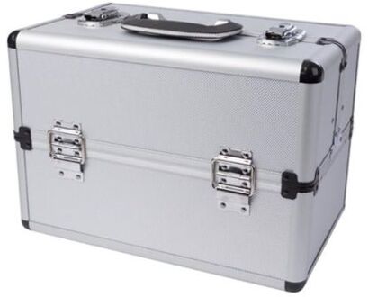 gereedschapskoffer 36 x 22 cm aluminium zilver Zilverkleurig