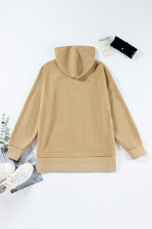 Geribbelde Corduroy Hoodie Bruin