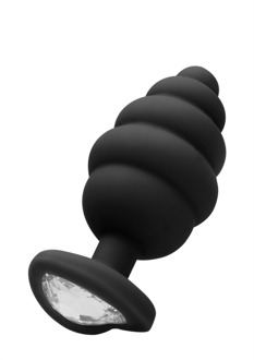 Geribbelde Diamanten Hart Plug - Groot