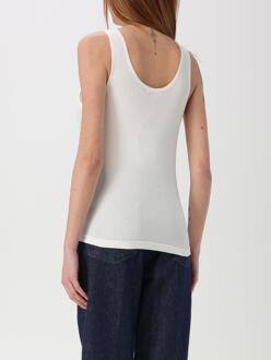 Geribbelde Katoenen Scoop Neck Tanktop Wit - M