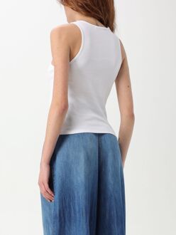 Geribbelde Tanktop Slim Fit Wit