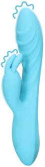 Geribbelde Ultra Zachte Siliconen Konijn Vibrator - Glaciaal Blauw